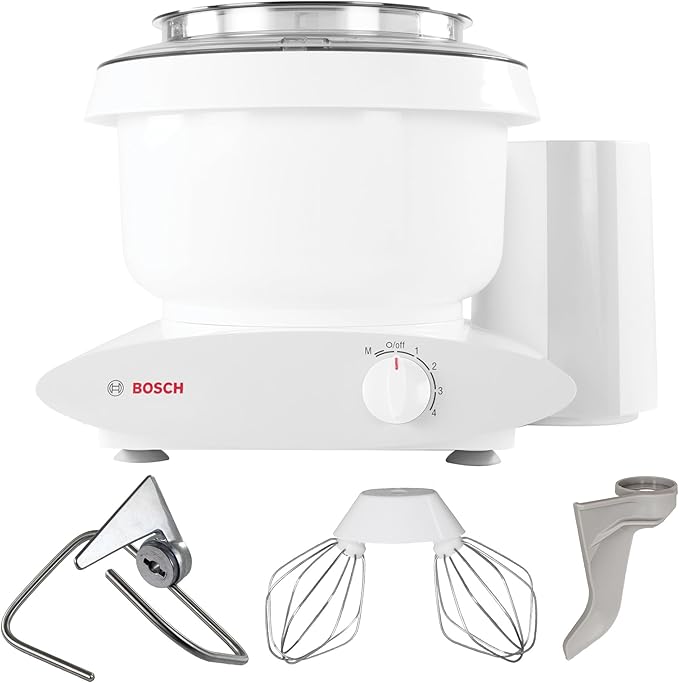 Bosch Universal Plus 500 Watt Stand Mixer, 6.5 Quart with Wire Whips, Dough Hook and NutriMill Extender Bundle
