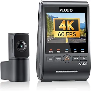 VIOFO A329S 4K 60FPS Dual Dash Cam Front and Rear with Wi-Fi 6