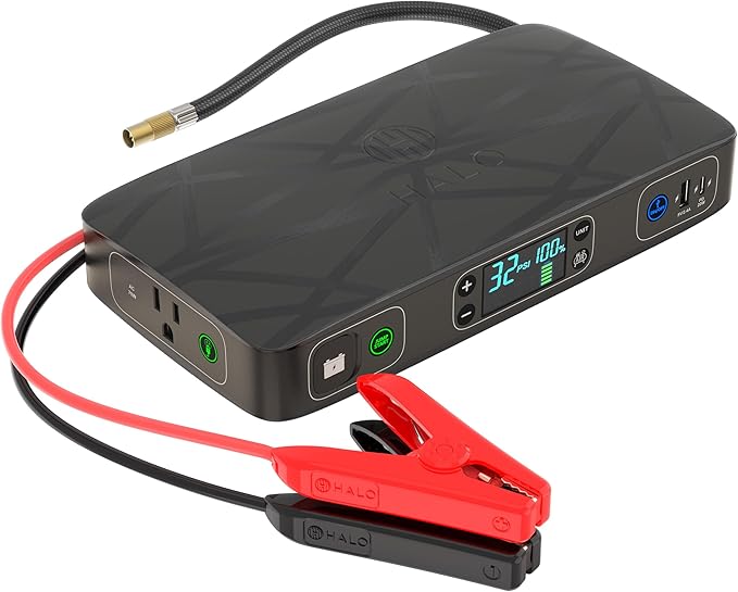 HALO Bolt Ultimate 2 Portable Jump Starter with 130 PSI Air Compressor