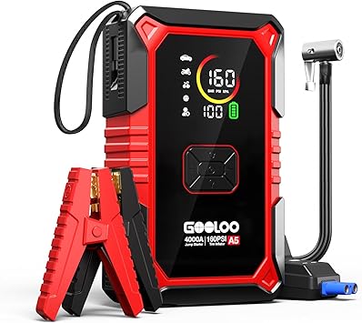 GOOLOO A5 4000A Jump Starter with Air Compressor