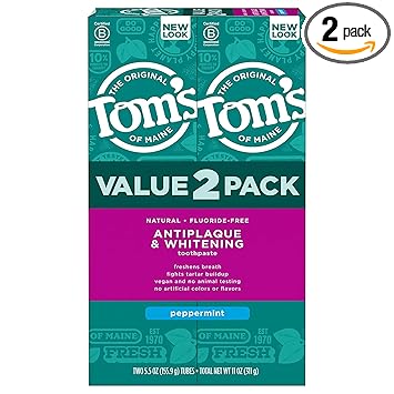 Toms of Maine Antiplaque and Whitening Natural Toothpaste 2-Pack