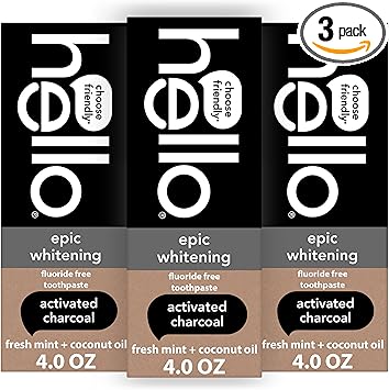 hello Epic Whitening Activated Charcoal Toothpaste 3-Pack
