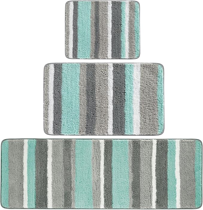 mDesign Microfiber Spa Bath Rug Set of 3