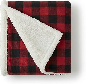 Eddie Bauer Sherpa Throw Blanket 50x60 Reversible Fleece