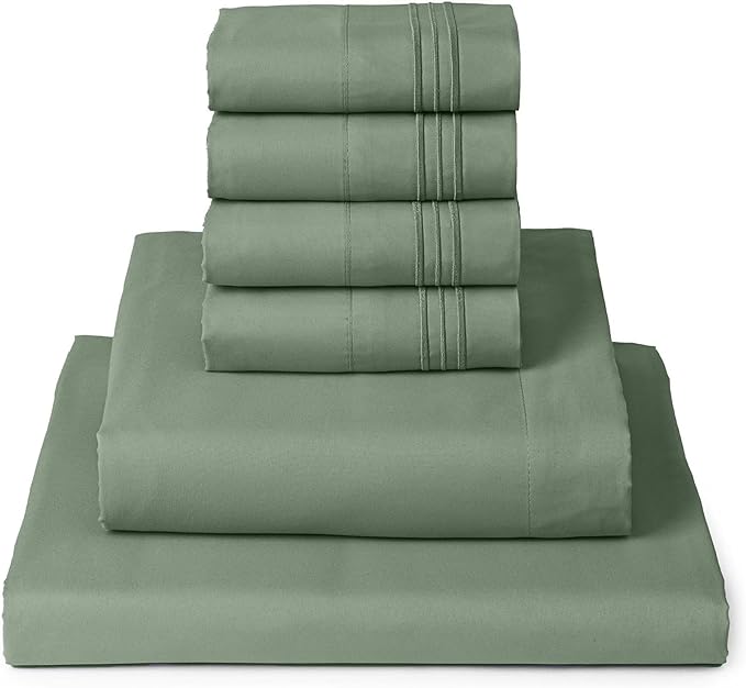 Mellanni Iconic 6 Piece King Sheet Set Sage