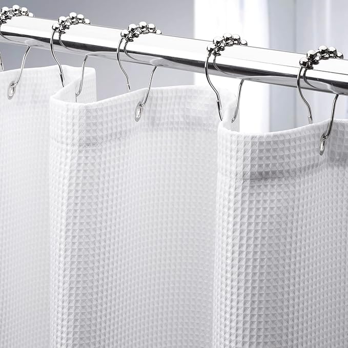 AmazerBath Heavy Duty Waffle Shower Curtain