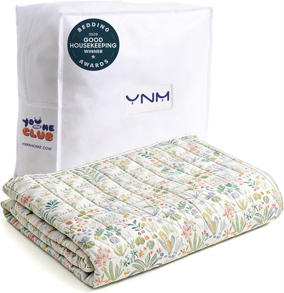 YnM Weighted Blanket Cotton Glass Beads 20lb Green