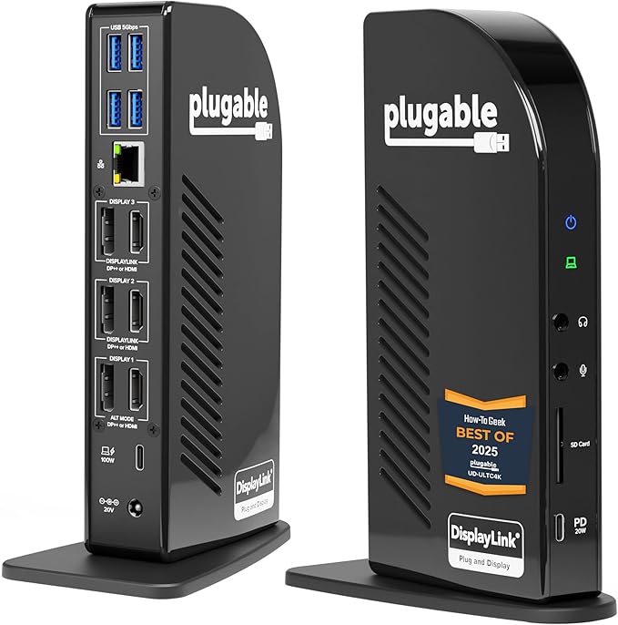 Plugable 13-in-1 USB C Triple-Monitor Docking Station