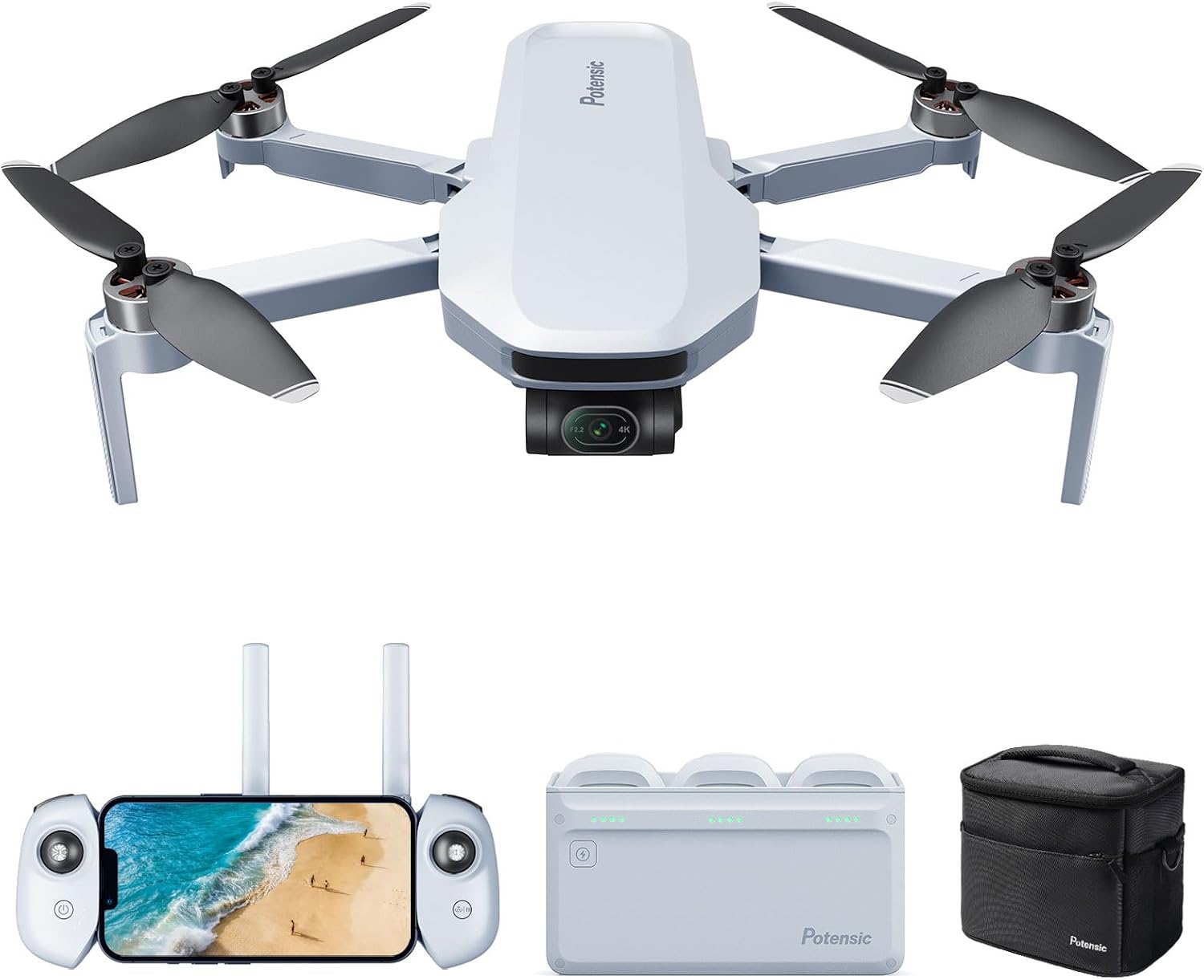Potensic ATOM 4K GPS Drone Fly More Combo (3-Axis Gimbal, Under 249g)